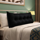 Rectangular Headboard Reading Body Pillow Velvet-Black